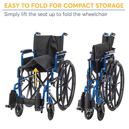 Ultra-Lightweight Wheelchair for Seniors, Blue Streak