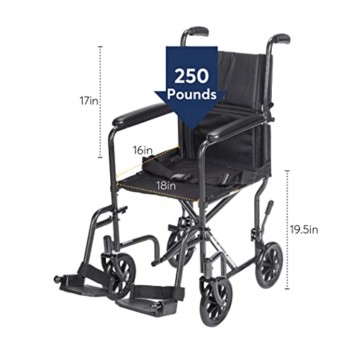 Drive Medical Lightweight Folding Transport Wheelchair