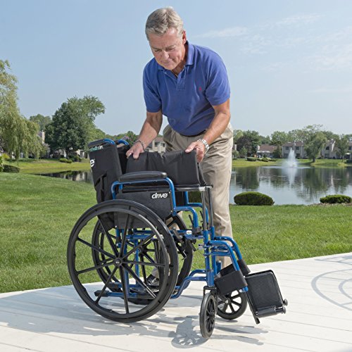 Ultra-Lightweight Wheelchair for Seniors, Blue Streak