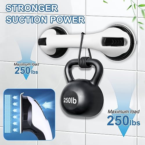 12" Strong Suction Shower Grab Bars - 2 Pack
