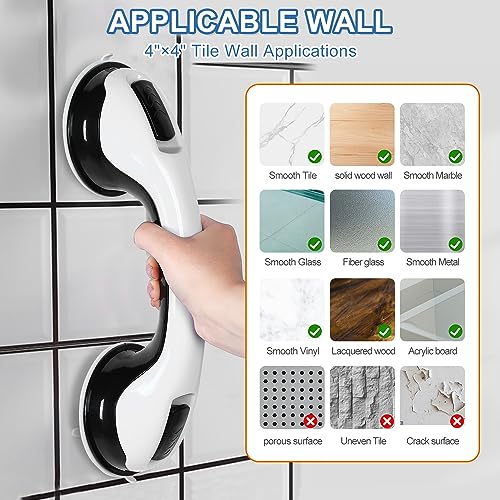 12" Strong Suction Shower Grab Bars - 2 Pack