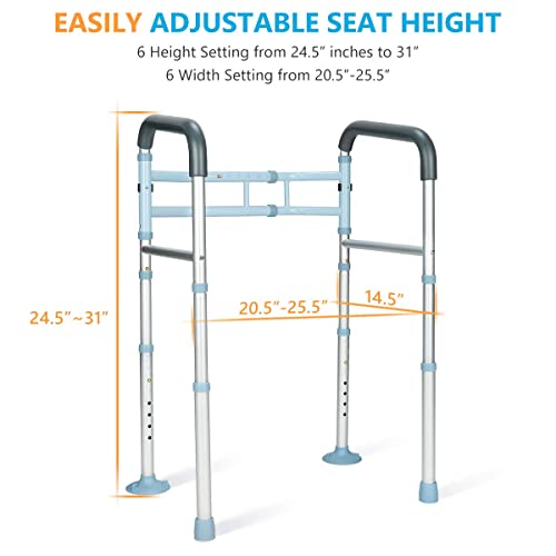 Adjustable Stand Alone Toilet Safety Rail for Senior Citizens