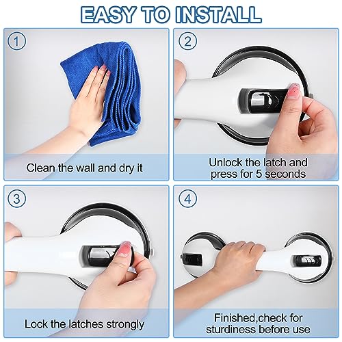 12" Strong Suction Shower Grab Bars - 2 Pack