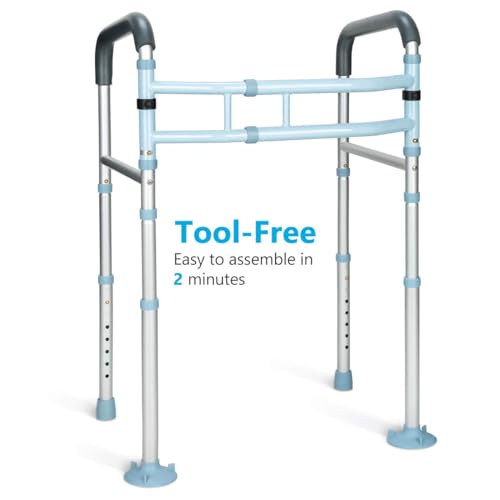 Adjustable Stand Alone Toilet Safety Rail for Senior Citizens