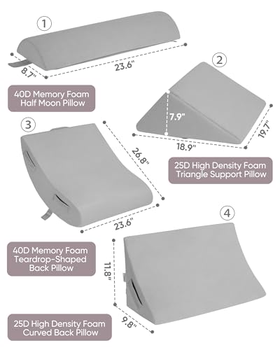 4pc Adjustable Orthopedic Bed Wedge Pillows - Senior Health