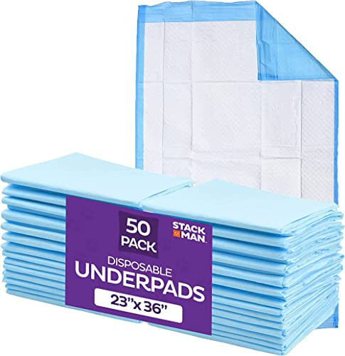 Disposable Underpads for Incontinence - 50-Pack