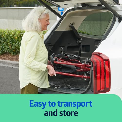 Ultra Lightweight Foldable Transport Wheelchair, 19" Seat Width