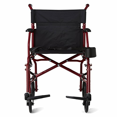Ultra Lightweight Foldable Transport Wheelchair, 19" Seat Width