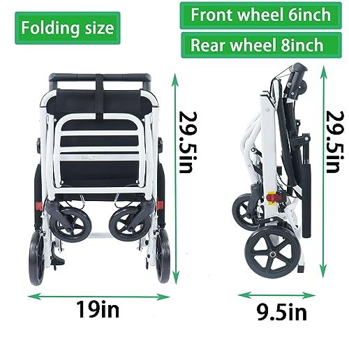 Super Lightweight Transport Wheelchair for Seniors