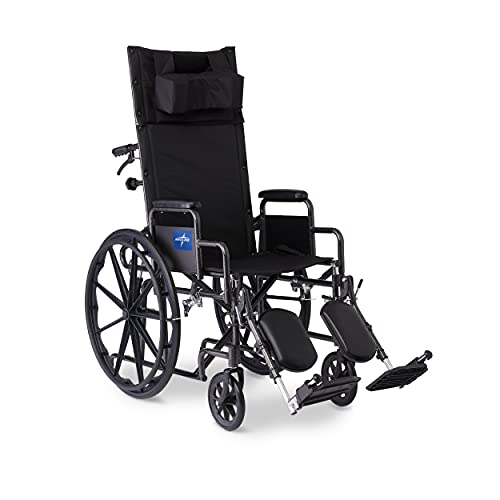 Medline Reclining Wheelchair - Desk Arms, Leg Rests, 16