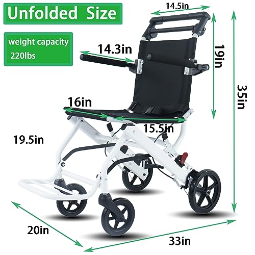 Super Lightweight Transport Wheelchair for Seniors