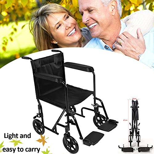 Panana Lightweight Folding Travel Wheelchair with Brakes
