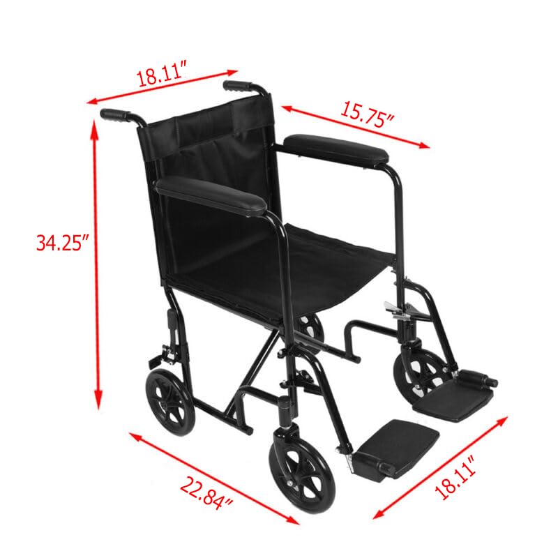 Panana Lightweight Folding Travel Wheelchair with Brakes