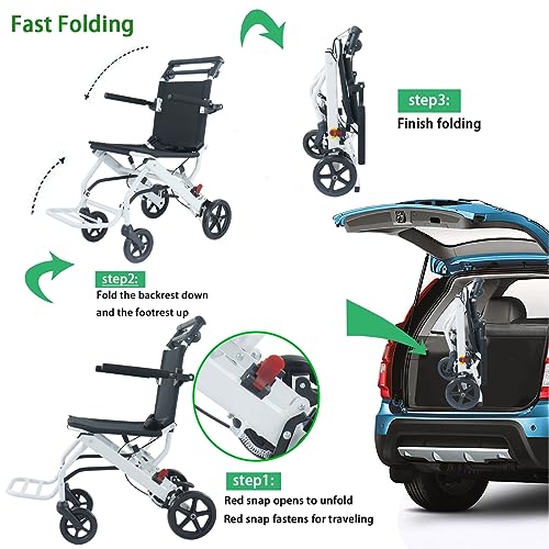 Super Lightweight Transport Wheelchair for Seniors