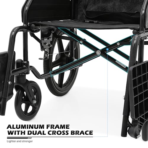 monicare Lightweight Wheelchair with Swing-Away Footrests 17.5" Seat