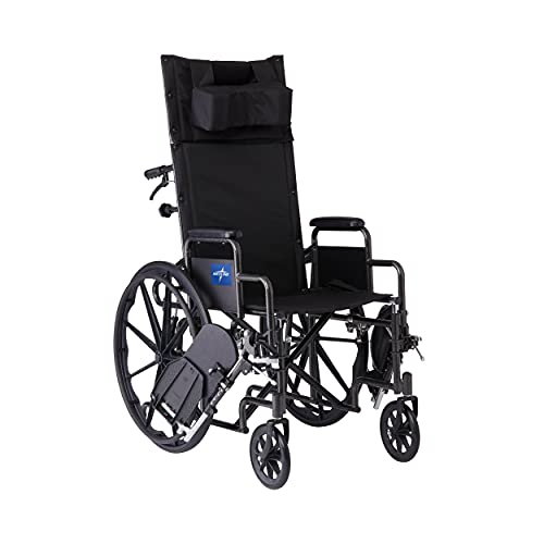 Medline Reclining Wheelchair - Desk Arms, Leg Rests, 16