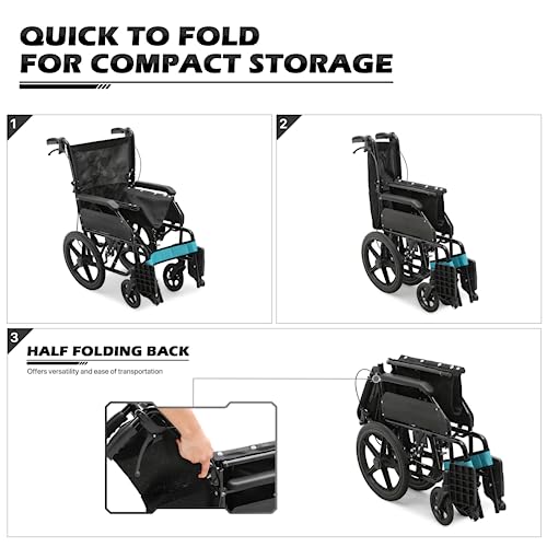 monicare Lightweight Wheelchair with Swing-Away Footrests 17.5" Seat