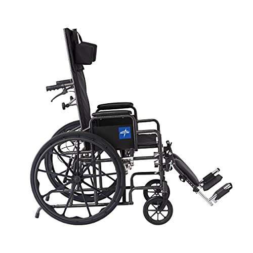 Medline Reclining Wheelchair - Desk Arms, Leg Rests, 16