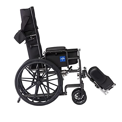Medline Reclining Wheelchair - Desk Arms, Leg Rests, 16