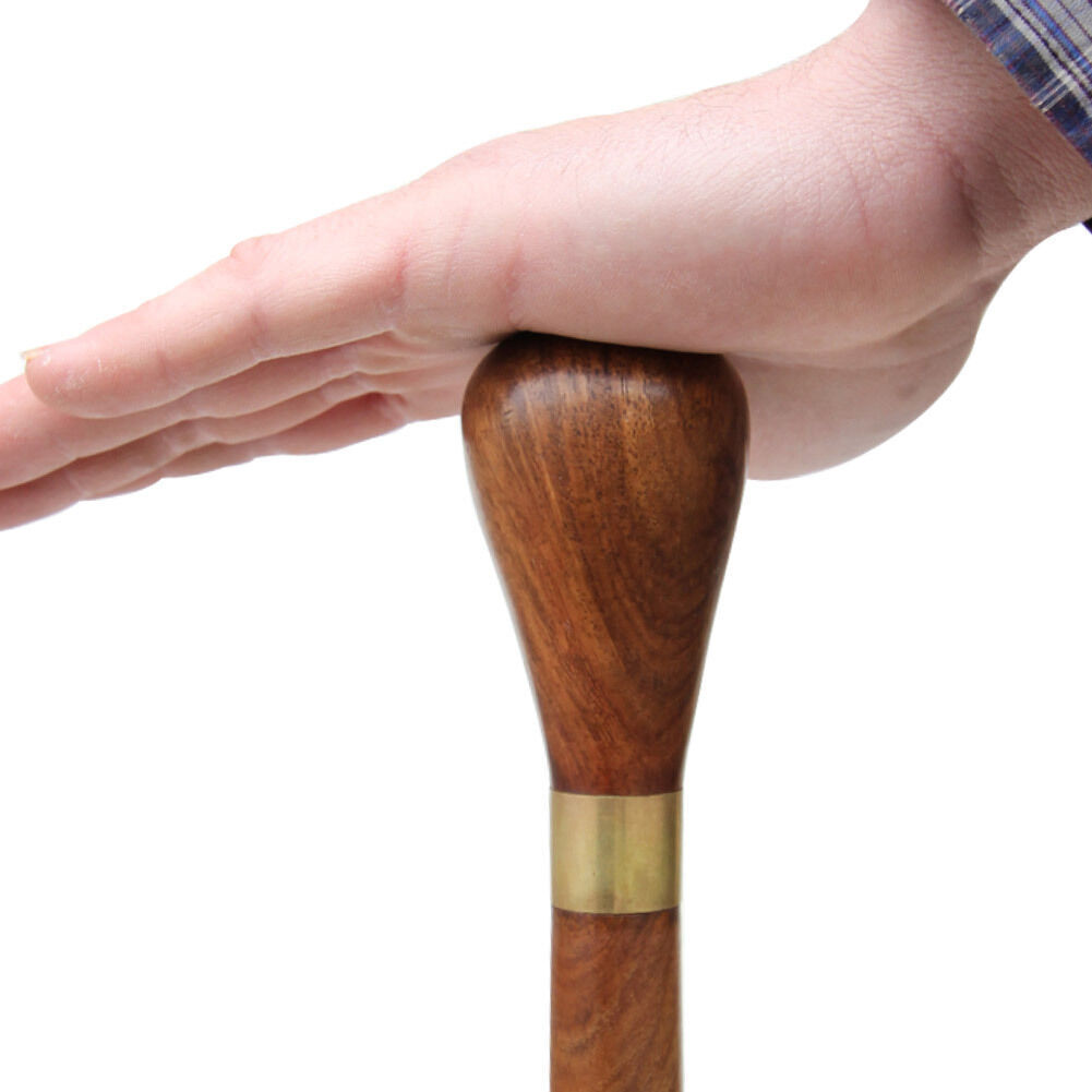 Traditional Walking Cane | Handcarved Sheesham Wooden Knob Handle Mobility Stick