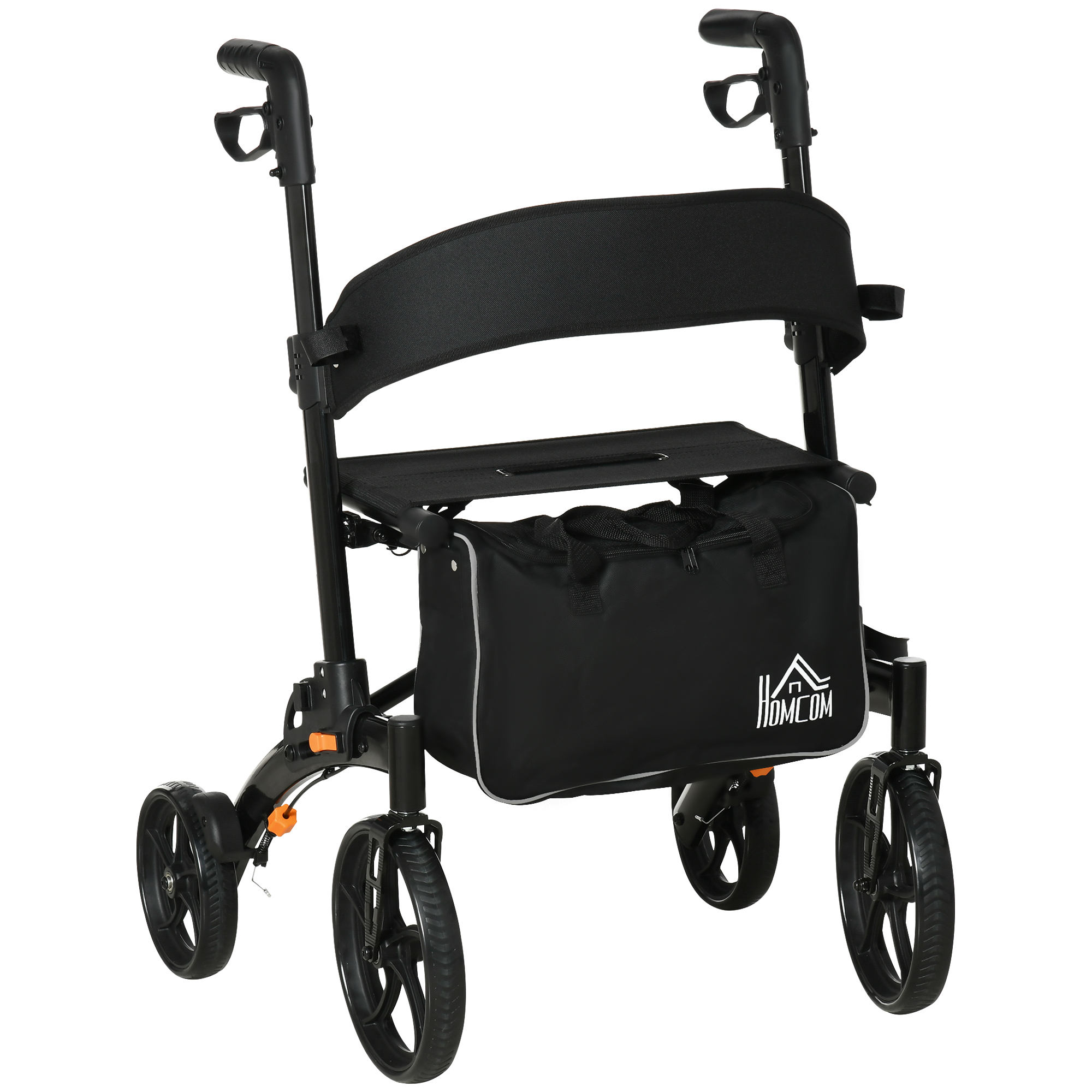 Foldable Aluminum Rollator with 10'' Wheels and Seat