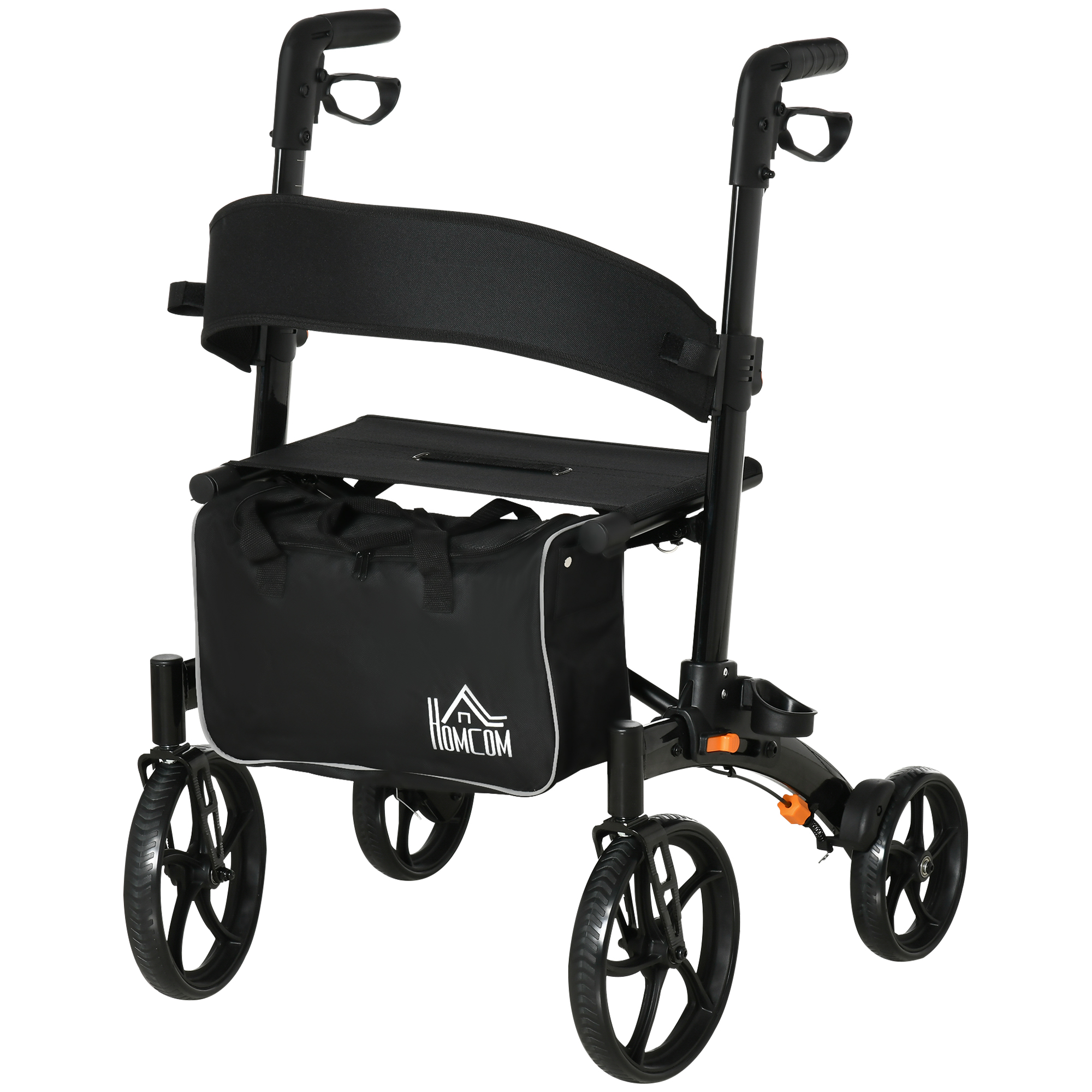 Foldable Aluminum Rollator with 10'' Wheels and Seat