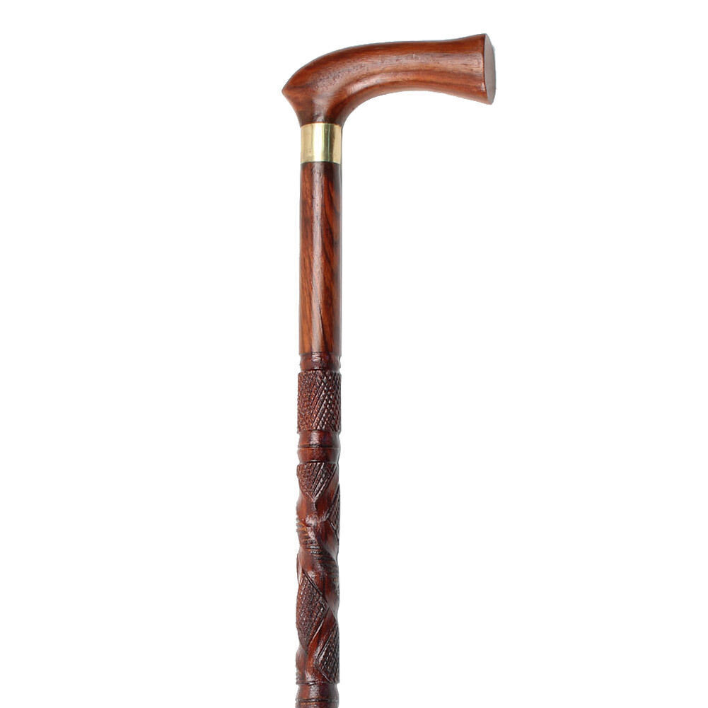 Art Deco Sheesham Wooden Walking Cane Accessory Staff  - Collector's Piece