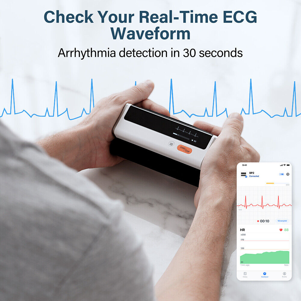 Automatic Upper Arm Blood Pressure Monitor Cuff Pulse Rate Meter Bluetooth App