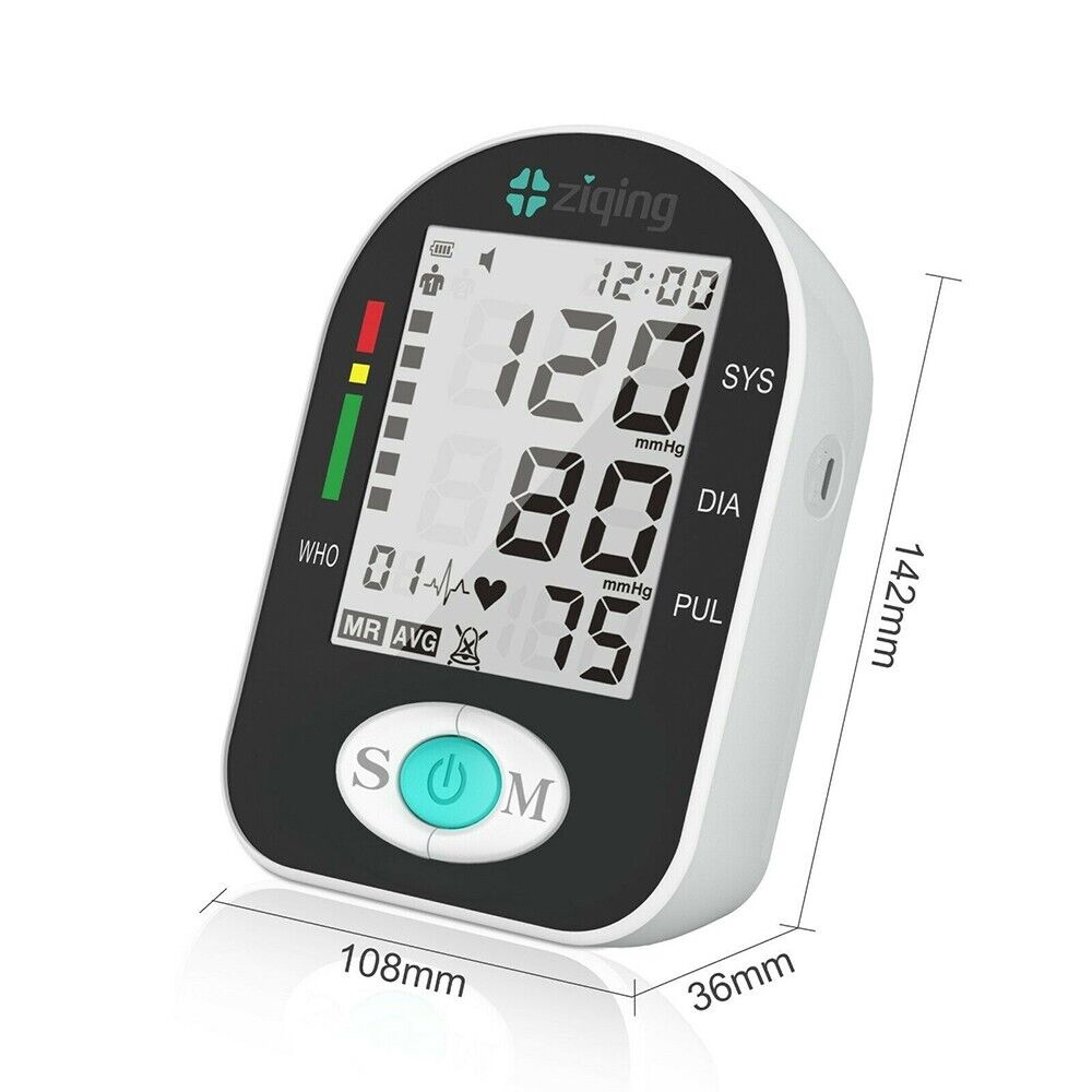 Upper Arm Blood Pressure Monitor Digital BP Cuff Machine Automatic Pulse Meter