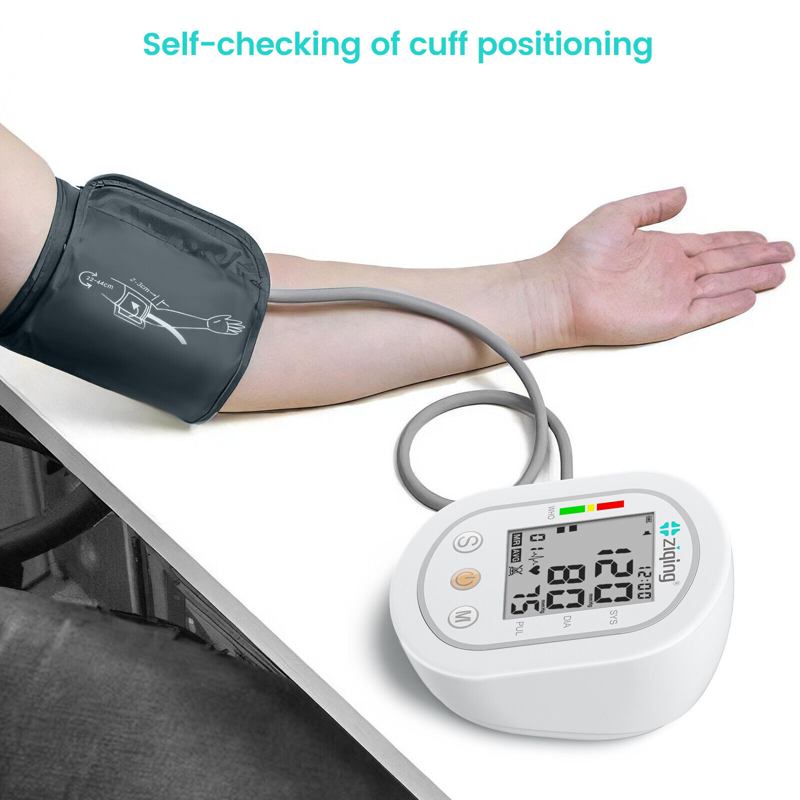 Automatic Upper Arm Blood Pressure Monitor Digital BP Cuff Heart Rate Pulse