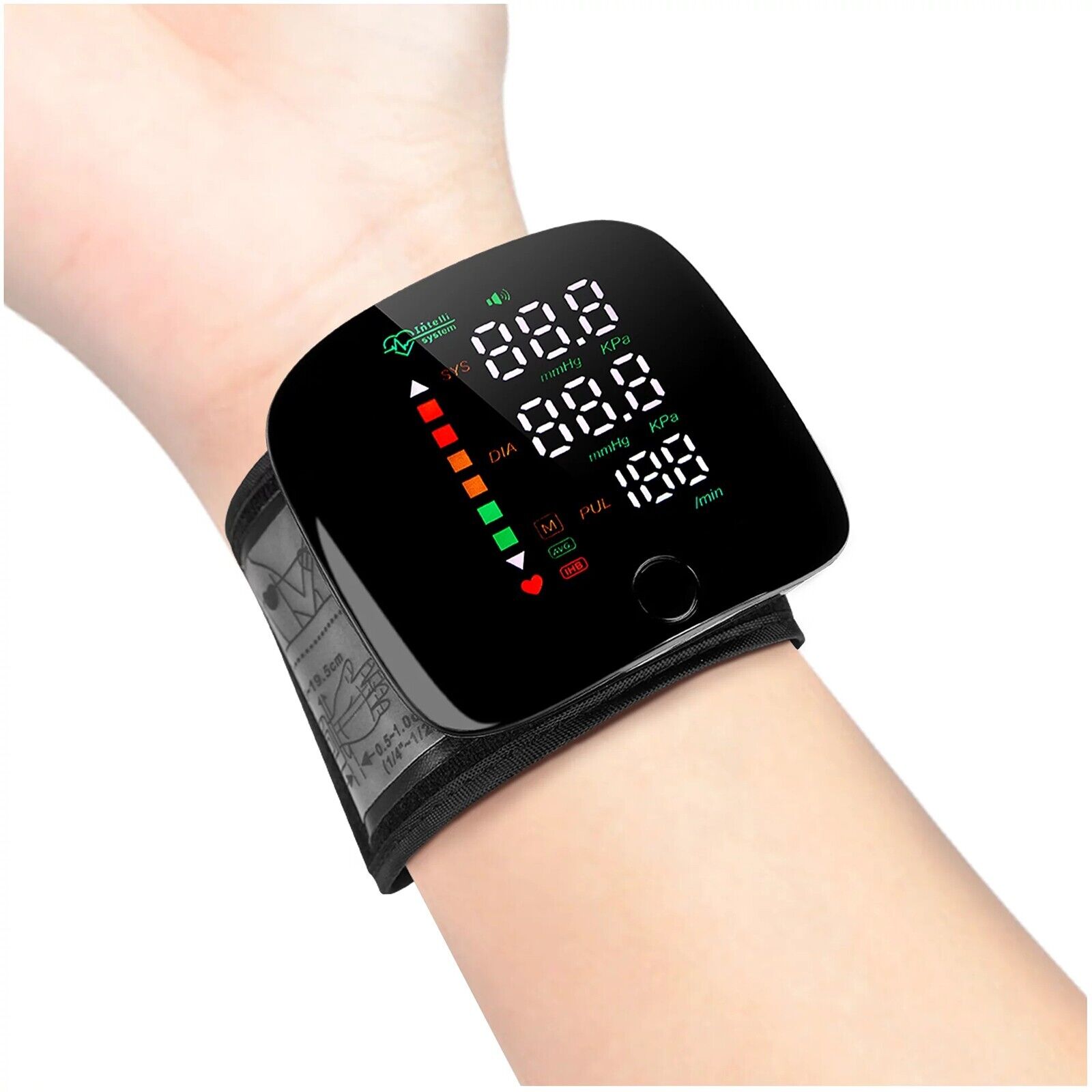 New LED Rechargeable Wrist Blood Pressure Monitor Digital Automatic BP Monitor