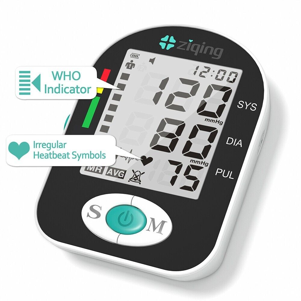 Upper Arm Blood Pressure Monitor Digital BP Cuff Machine Automatic Pulse Meter