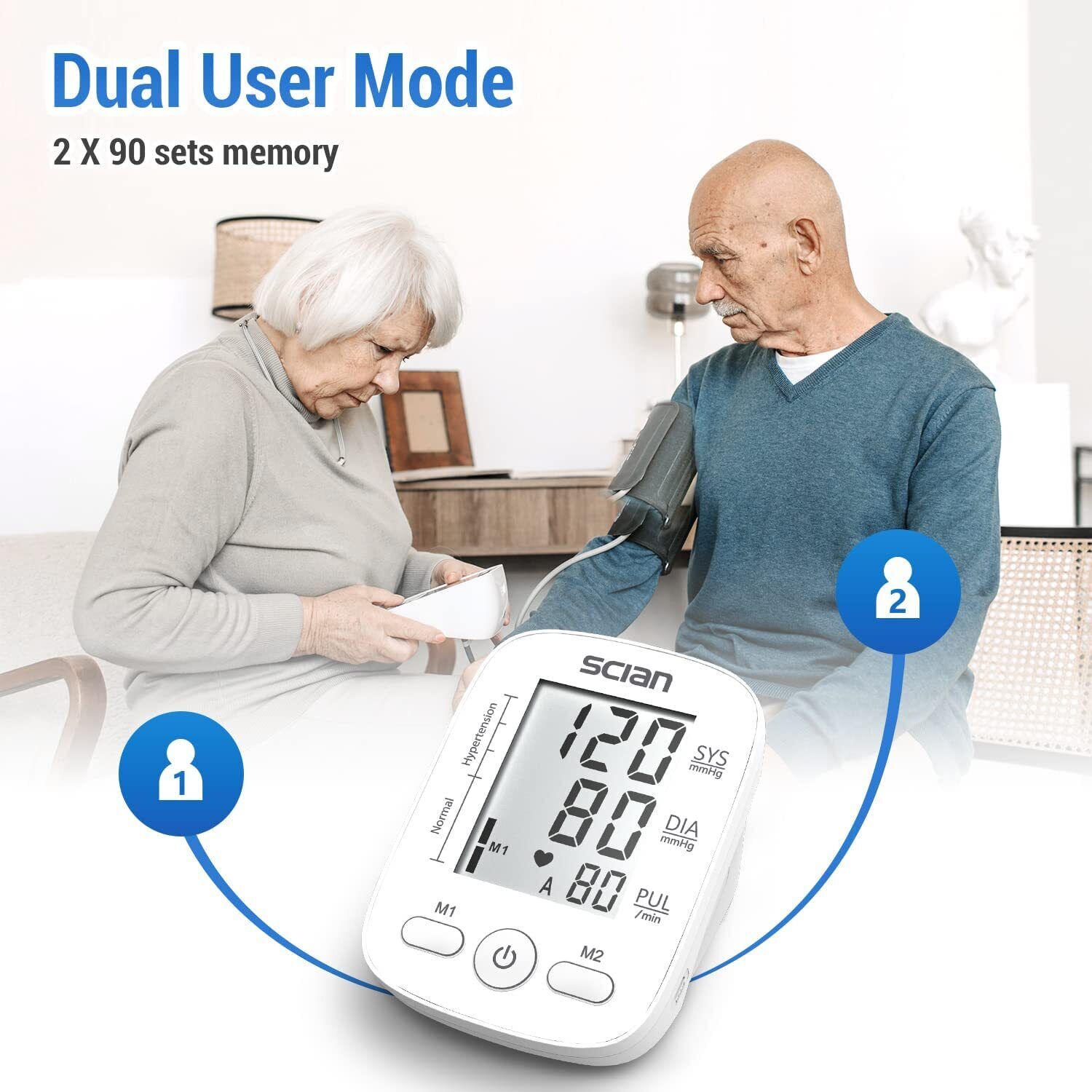 Scian Upper Arm Blood Pressure Monitor Digital Automatic BP Cuff Gauge Machine