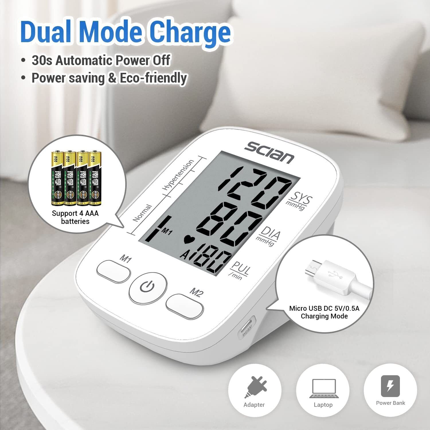 Scian Upper Arm Blood Pressure Monitor Digital Automatic BP Cuff Gauge Machine