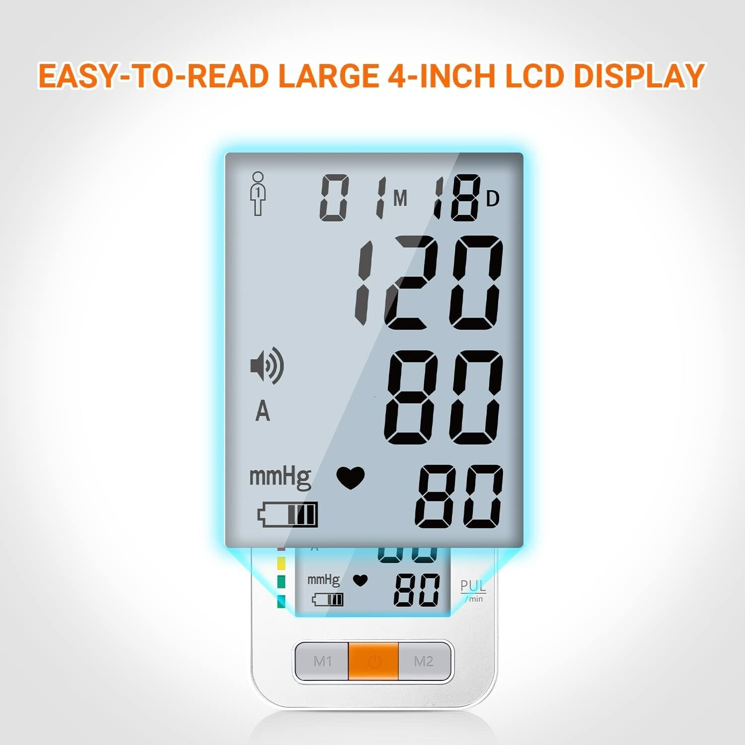 Scian LCD Blood Pressure Monitor Upper Arm Automatic Machine BP Cuff Gauge Pulse