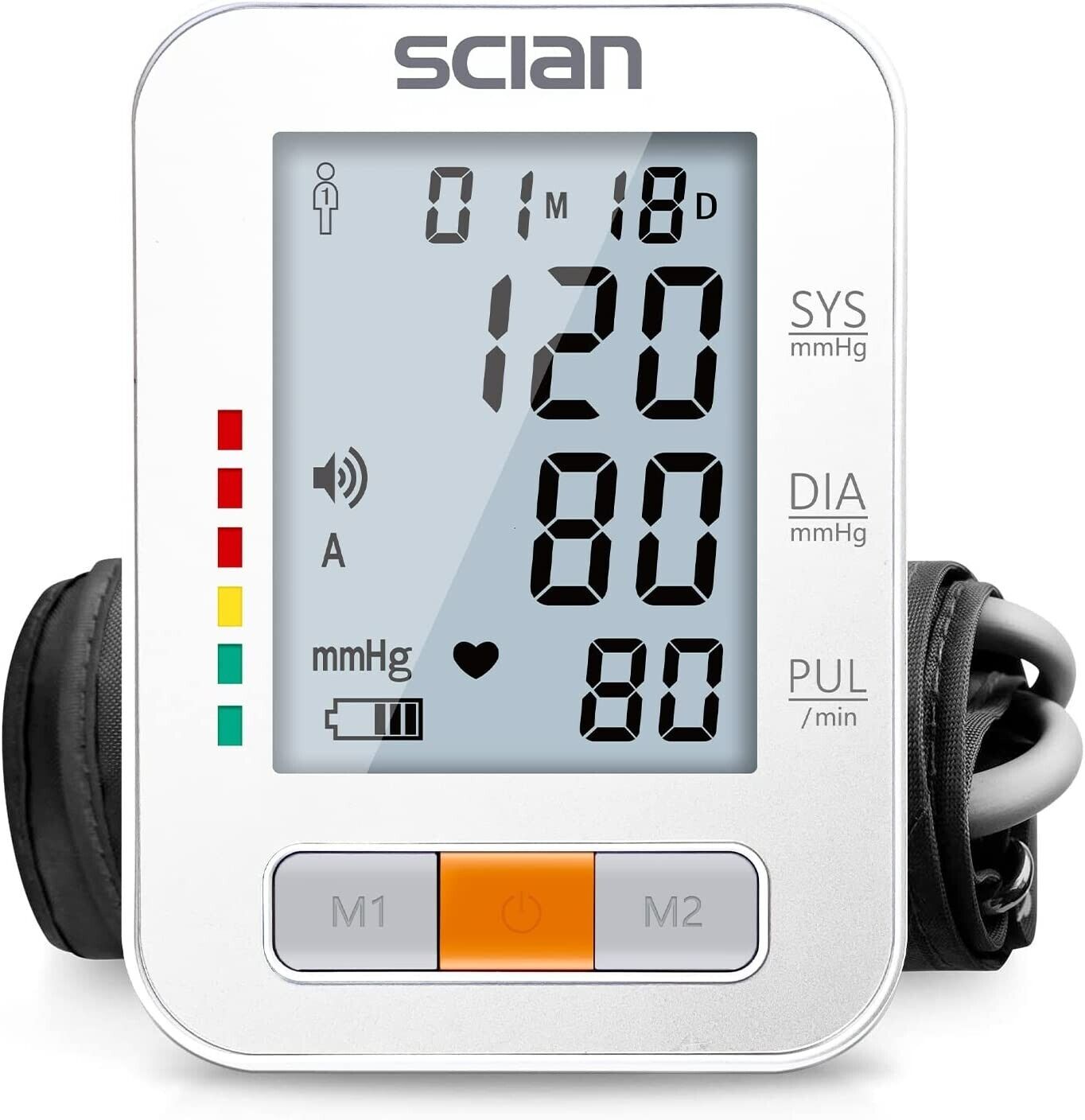 Scian LCD Blood Pressure Monitor Upper Arm Automatic Machine BP Cuff Gauge Pulse