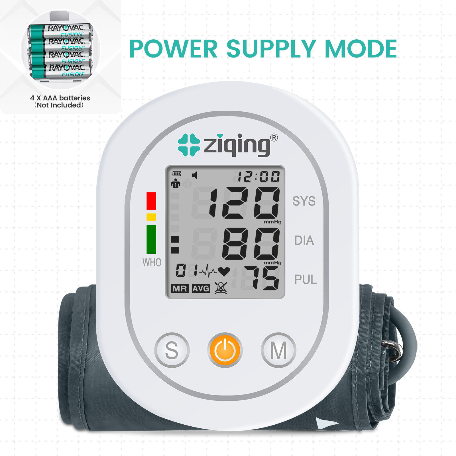 Automatic Upper Arm Blood Pressure Monitor Digital BP Cuff Heart Rate Pulse