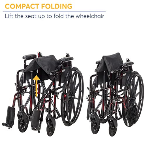 Red Swing-Away Footrest Wheelchair for Seniors