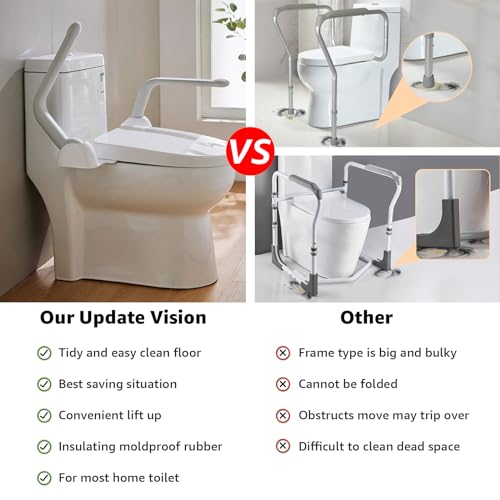 Toilet Safety Rails for Senior Citizens - Foldable & Sturdy