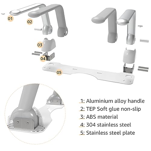 Toilet Safety Rails for Senior Citizens - Foldable & Sturdy