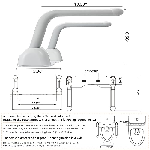 Toilet Safety Rails for Senior Citizens - Foldable & Sturdy
