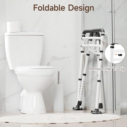WAYES Toilet Safety Rails - Adjustable Width & Height, Handicap Toilet Rails for Elderly and Disabled, Stand Alone Toilet Safety Frame Fit for Any Toilet, Foldable and Portable