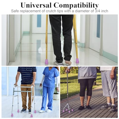 All Terrain Crutch Tips - Non-Slip Rubber Caps