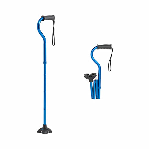 Folding Cane with Gel Handle - 350 lbs, Blue