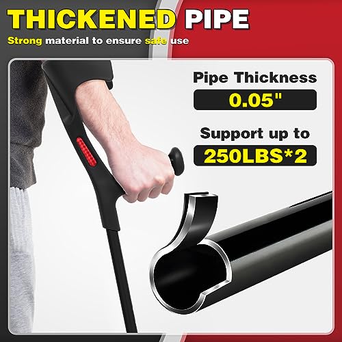 BigAlex Forearm Crutches - Lightweight Adjustable Arm Crutch