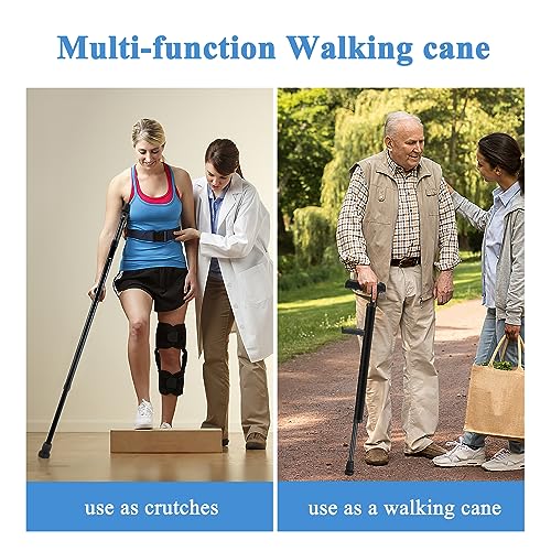 Sturdy 2-in-1 Adjustable Walking Cane - Senior Citizens