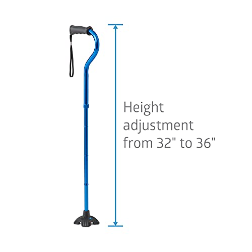Folding Cane with Gel Handle - 350 lbs, Blue