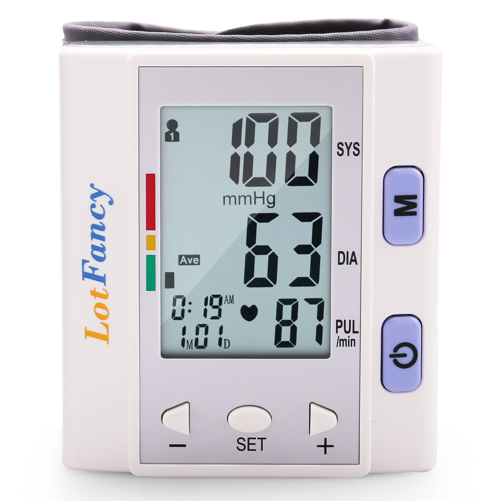 Automatic Wrist High Blood Pressure Monitor BP Cuff Machine Heart Rate Gauge Kit