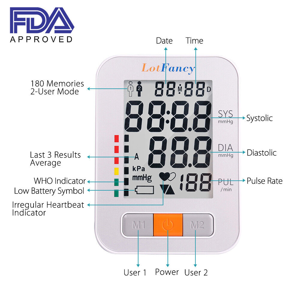 Automatic Digital Upper Arm Blood Pressure Monitor M Cuff With Talking + Adapter