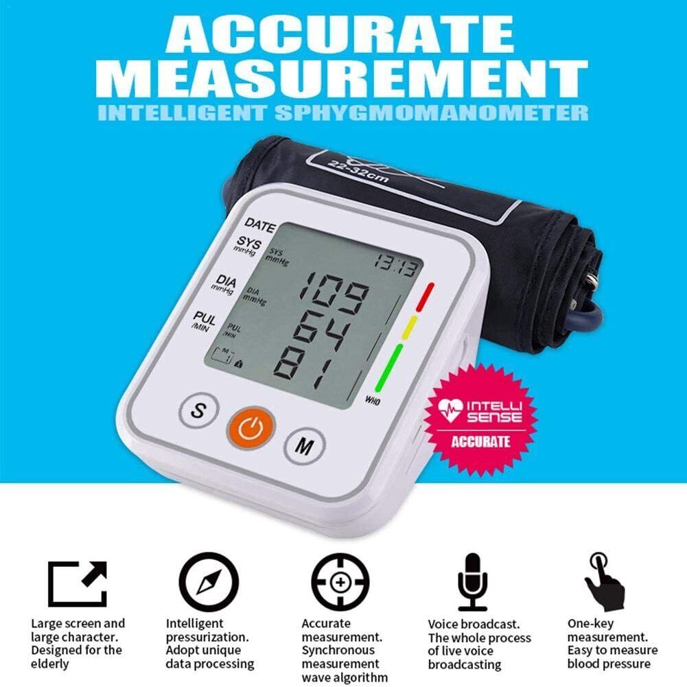 Upper Arm Blood Pressure Monitor Digital BP Cuff Machine Automatic Pulse Meter